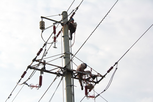 國(guó)網(wǎng)霞浦供電公司加裝線路避雷器，保障兩節(jié)期間電網(wǎng)可靠性