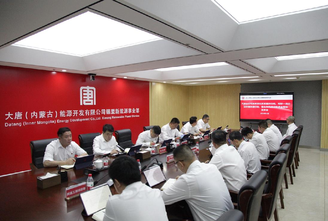 大唐錫盟新能源事業(yè)部召開內(nèi)蒙古公司改革深化提升行動、對標(biāo)一流企業(yè)價值創(chuàng)造行動、強(qiáng)化作風(fēng)建設(shè)會議精神宣貫會